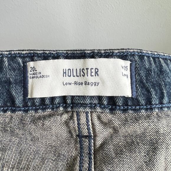 New Hollister Low Rise Baggy Jeans Women's 20 Long Medium Wash Cotton Plus Size - Picture 6 of 9
